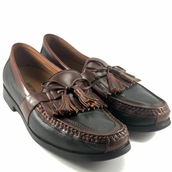 Johnston & Murphy Aragon II Kiltie Tassel Loafer 20-0592 Black-Brown Men Size 8 - Picture 1 of 9